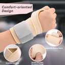 Wrist Brace for Carpal Tunnel 2 Pack Right Left Hand, Wrist Support Wraps for Women Men, Adjustable Wrist Brace for Day Night Support, Tendonitis, Arthritis, Weightlifting, Sports, Grey&Nude, Free Size