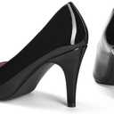 GENSHUO Women High Heels Stiletto Pumps Black Gold Brown Close Pointed Toe Slip On Dress Shoes Basic Classic Wedding Work Office Party Comfortable (7.5)