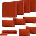 9Pcs Outdoor Chair Cushions Covers Waterproof Anti-Fading for 5 Pack Patio Set Cushion Slipcovers, Outdoor Furniture Cover Replacement, Covers Only, Orange