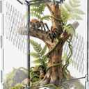 Jumping Spider Enclosure, Front-Opening Acrylic Spider Terrarium with Magnetic Door,Laser-Cut Biomimetic Ventilation System, Escape-Proof for Feeder Insects (4.3"x4.3"x7.8")