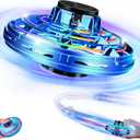 Drone for Kids Flying Toys,2025 Upgrade LED Fidget Spinner, Hand Operated Fidget Flying Spinner Toy for Indoor Outdoor,Christmas Birthday Gifts for 6 7 8 9 + Year Old Boys Girls(Blue,ABS)