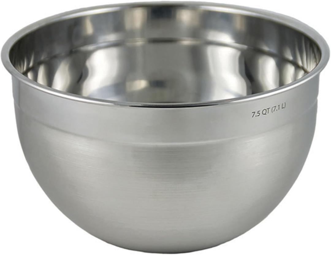 Tovolo XL Mixing Bowl Stainless Steel 7 Quart Extra Large Metal Mixing Bowls, Dishwasher Safe Big Deep Metal Bowl for Baking and Cooking Prep with Easy Pour Lip, Bowl for Salad Mixing Bread Kneading