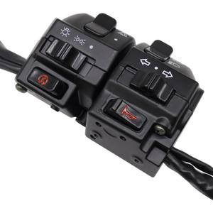HiSport Black Universal Aluminum 7/8" 22MM Motorcycle Switch Handlebar Motorbike Horn Turn Signal Headlight Control Buttons