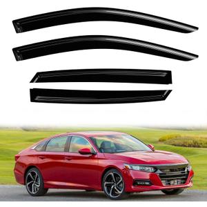 4PC Rain Guards for 2018-2023 Honda Accord Window Visors Deflectors Sun Shades Vent Tape On Out Channel