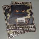 2 x Black Cat Coffee Metal Sign Black Cat Touch My Coffee I Will Slap You So Hard Tin Sign Vintage Home Coffee Bar Wall Art Decor 8x12inch