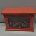 Vicenpal Fireplace Lanterns Decorative Flameless Red Brick Tabletop Fireplace Indoor Battery Operated Fire Place USB Operated for Table Christmas Decorations