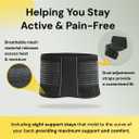 BraceUP Back Support Belt for Men and Women - Breathable Waist Lumbar Lower Back Brace for Sciatica, Herniated Disc, Back Pain Relief, with Dual Adjustable Straps (S/M 28-35 In) (Black, M)