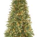 National Tree Company 6.5 ft Pre-Lit Tiffany Fir Slim Artificial Christmas Tree, 500 Clear Lights, 1,462 Tips, Includes Stand, Green