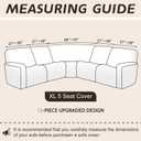 Arfntevss Sectional Recliner Couch Covers Velvet Corner Sectional Sofa Cover for Reclining Couch Stretch Soft L Shape Recliner Slipcover U Shaped Washable Protector (XL 5 Seat Cover, Dove Gray)