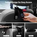 2 x Double Car Headrest Hooks - 2 Pack Car Seat Hooks for Purses, Bags Grocessories, and Handbags, Sturdy&Easy to Use, Car Back Seat Organizers Car Accessories (Black)