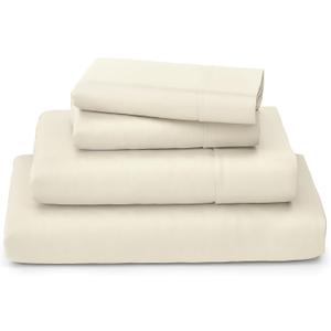 Cosy House Collection Luxury Bamboo Sheets - Blend of Rayon Derived from Bamboo - Cooling & Breathable, Silky Soft, 16-Inch Deep Pockets - 4-Piece Bedding Set - Full, Cream