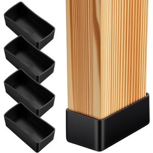 4PCS 2x4 Wood Post End Cap, Rubber Chair Leg Tips Caps 1.57x 3.15Post caps (1-1/2" x 3-1/7") Wood Post End Cap Waterproof for Table Legs, Chair Legs, armrests and Other Wood