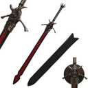 Sword Valley Rebellion/Rebellious Blade - Premium Fantasy-Themed Display Sword - Stainless Steel Blade, Zinc Alloy Guard, 136.5cm/53.74" Length, Hand Forged with Exquisite Detail (with Hanging Board)