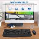 Wireless Keyboard and Mouse Combo, EDJO 2.4G Full-Sized Ergonomic Computer Keyboard with Wrist Rest and 3 Level DPI Adjustable Wireless Mouse for Windows, Mac OS Desktop/Laptop/PC, Black 