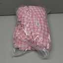 K MASANIJI 100% Cotton Pink Plaid Ruffled Table Cloth for Rectangle Table, Classic Farmhouse Checker Gingham Vintage Decorative Tablecloth (Pink/White Plaid, 70x52 inches)