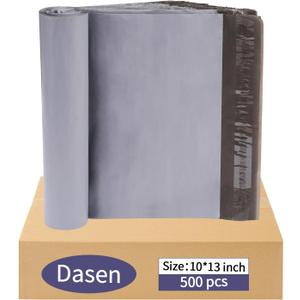 Dasen 500pc Poly Mailers 10x13 Inches,Shipping Envelopes Self Seal Mailers Bags Waterproof and Tear-Proof Packaging Bags, Shipping Bags for Clothing