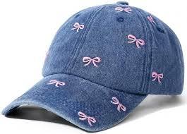 Jeasona XL Cute Hats for Women, Oversized Embroidery Baseball Cap Hat for Big Heads, Cotton Adjustable Womens Hats Trendy, Big Hats for Women