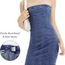 EXARUS Girls Denim Dress Spaghetti Strap/Strapless Jean Dresses Teen Party | Tween Casual Sleeveless Summer Mini Junior Dance Concert Vacation Birthday Cowgirl Western Chambray Kids Youth 8-14Y