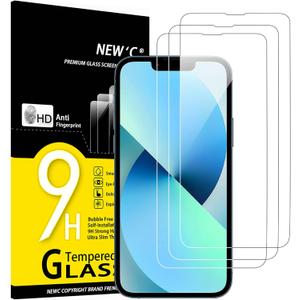 NEW'C 3 Pack Designed for iPhone 13 Mini Screen Protector (5.4"),Enhanced Tempered Glass Protection, Case Friendly Anti Scratch Bubble Free Ultra Resistant (Transparent)