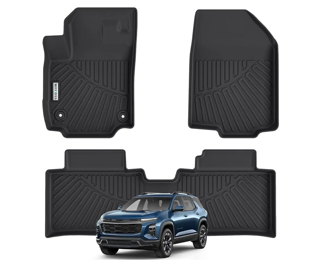 WAYIDSS Floor Mats for All-New 2024 2025 Chevy Equinox EV (Non Fuel)，TPE All Weather Protection 2 Rows Car Floor Liners Accessories for Chevrolet Equinox EV (Non Fuel)