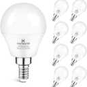 LED Ceiling Fan Light Bulbs 120V 60W Equivalent, E12 Candelabra Base Light Bulb Natural White 4000K, 600LM E12 Small Base, Non-Dimmable, 8 Pack