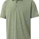 M MAELREG Boys Golf Shirt Striping Short Sleeve Quick Dry Stretch Active Collared Youth Kids Polo Shirts Size 6-18