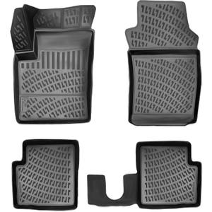 RizLiner Fiat 500 & 500C 2011-2019 Floor Mats Custom Fit Rubber 3D Car Mats Laser Measured Floor Liners All Weather Heavy Duty Waterproof Odorless Non-Slip TPE (Front & Rear, Black)