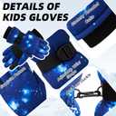 Valentines Day Kids Skiing Gloves,Ski Snow Glove for Boys Children Valentines Winter Snow Gloves 9-15 Years,Waterproof Winter Glove for Cold Weather Outdoor Activities Skiing,Snowboarding (Blue)
