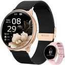 SLOKSFil Smart Watches for Women, 1.39" Fitness Tracker with Heart Rate, SpO2, Blood Pressure, Sleep Monitor, Make & Answer Calls, 110+ Sport Modes, Compatible with iPhone & Android (Black Gold)