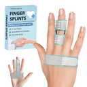 Trigger Finger Splint,Finger Brace,Broken Fingers Straightening,Pain Relief,Arthritis or Support for Fingers,Knuckle Splint Fits Index/Middle/Ring,Adjustable straps for Left or Right Hand (Gray)