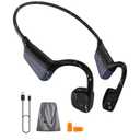 Bone Conduction Headphones, Waterproof Open Ear Wireless Bluetooth Shower Earbuds Noise Cancelling, HiFi Stereo Earphones with Mic, 18H Playtime, Comfort Headset for Sports, Work, Meeting