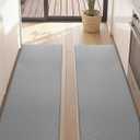 Color&Geometry Kitchen Mat [2 PCS] Cushioned Anti Fatigue Kitchen Mats for Floor,Non-Slip Waterproof Runner Rug,Foam Padded Standing Mat for Sink,Office,17"x59"+17"x59",Grey