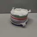 Elk and Friends Kids 6.7” Porcelain Divided Plates with Silicone Suction Sleeves | Suitable for Babies/Kids/Toddlers | Microwave & Dishwasher Safe | Non Slip | Snack Dishes | 4 Pack,Blush/Lilac/Sage/MistyBlue