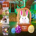 InfleasJoiy 4.5FT Chicken Driving Easter Inflatable Decoration with Built-in LED Lights for Holiday Celebration Decorations for Yards, Lawns and Patios