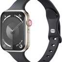 Thin Slim Sport Band Compatible with Apple Watch Band 40mm 38mm 41mm 42mm 44mm 45mm 46mm 49mm for Women, Soft Silicone Waterproof Strap for iWatch Series 10/9/8/7/6/5/4/3/2/1 Ultra SE
