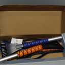 EcoNour 27" Car Snow Brush and Ice Scrapers for Car Windshield (2 Pack) | Scratch Free Bristle Head Snow Brush & Tough Window Snow Scraper with Aluminium Body | Snow Removal Winter Car Accessories (Blue & Orange)