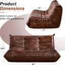 Hobestluk Bean Bag Chair Giant Bean Bag Sofa 2 Seater Bean Bag Chairs for Adults, Loveseat Floor Chair, Leather Bean Bag Chairs for Living Room Bedroom Dorm (Brown, Loveseat)