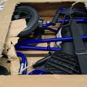 Drive Medical Lightweight Expedition Folding Transport Wheelchair with Hand Brakes - Portable Support - Large Rear Wheels - Compact Folding - Comfortable Design - Blue