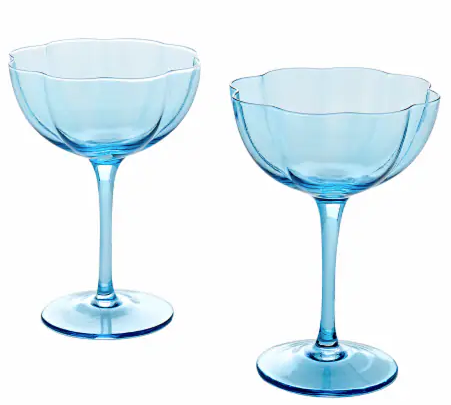 Tabletops Gallery 2 Piece Coupe Glass Set - Blue, 2 pc