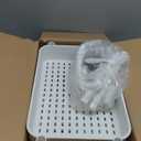 Melody House 2-Tier Utility Rolling Cart Storage Organizer Sofa Side Table with Wheels, Under Desk Mobile Trolley Organizer with Handle for Office Home Kitchen Organization, White