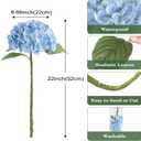 Coferset Baby Blue Hydrangea Artificial Flowers 3pcs Lifelike Faux Hydrangea Real Touch Artificial Flowers for Outdoors Home Wedding Christmas Office Party Living Room Decoration,22inch