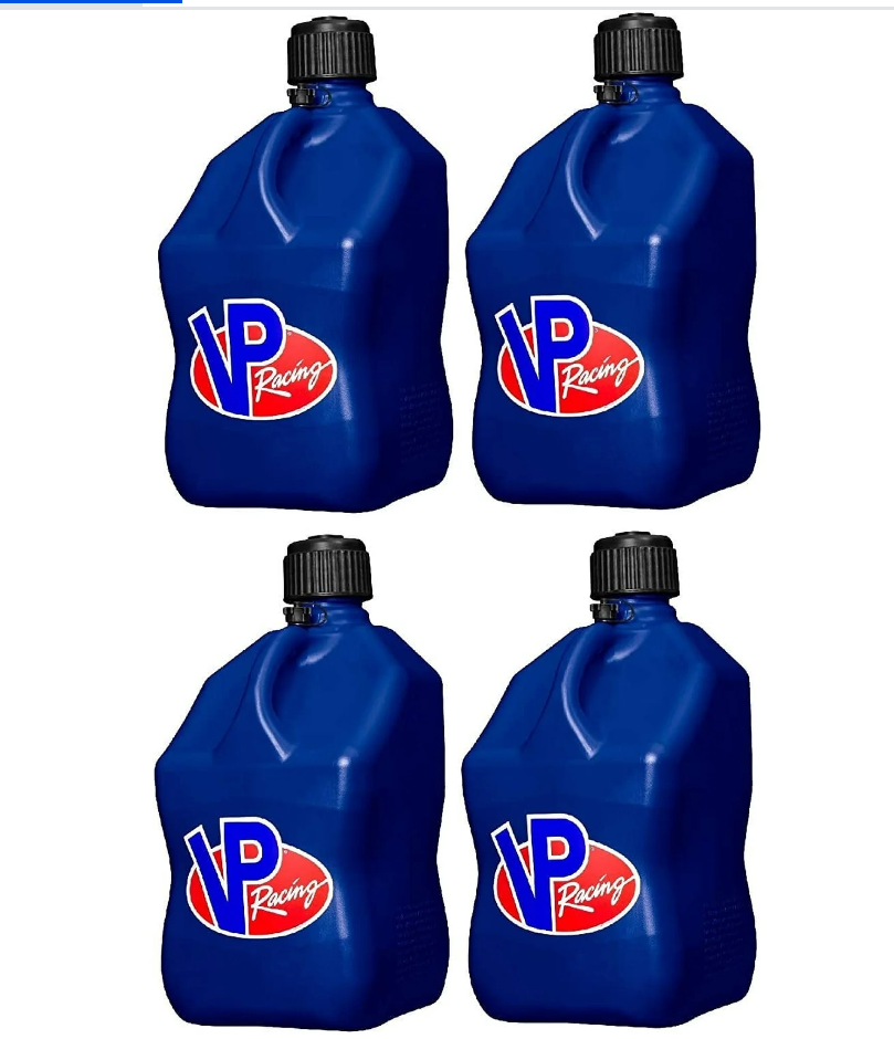 VP Racing 5.5 Gallon | Pack of 4, Motorsport Container Blue Utility Jug - Features Close-Trimmed Cap and Neck for Tight Seal - Made of Even-Density Plastic VP Racing 5.5 Gallon | Pack of 4, Motorsport Container Blue Utility Jug - Features Close-Trimmed Cap and Neck for Tight Seal - Made of Even-Density Plastic