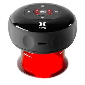 REVO The Original 4-in-1 Smart Cupping Therapy Massager, Red Light Therapy for Targeted Pain Relief, Knots, Aches, Muscle Soreness, Circulation & Tighter Skin, Portable Cupping Kit