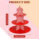 Amyhill 2 Pcs Carnival Cupcake Stand 3 Tier Cardboard Cupcake Holder Red White Striped Circus Cupcake Holders for Dessert Table Displays Carnival Birthday Theme Party Decorations