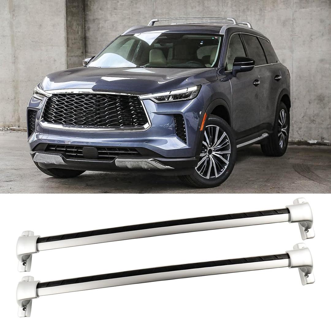 Roof Rack Cross Bars Compatible with Infiniti QX60 2022-2025, 220lb Aluminum Alloy Cargo Bar, Roof Rail Rooftop Luggage Canoe