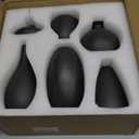 Set of 6 Matte Black Small Vases for Flowers, Ceramic Bud Vase Bulk Boho Centerpieces for Tables, Mini Short Vase Modern Bulk Wedding Centerpieces Ikebana Vases for Bridal Shower/House Warming Gift