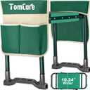 TomCare Garden Kneeler and Seat 10.24 Wide Kneeling Pad Garden Bench with 2 Tool Pouches Heavy Duty Stable Gardening Stool Tools Foldable Gardening Gifts for Women Men Seniors Gardeners, Green