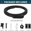 Flexible Bendable Ceiling Curtain Track, 9.8ft (3m) PVC, Metal, Plastic & Stainless Steel, Black, Ceiling Mounted
