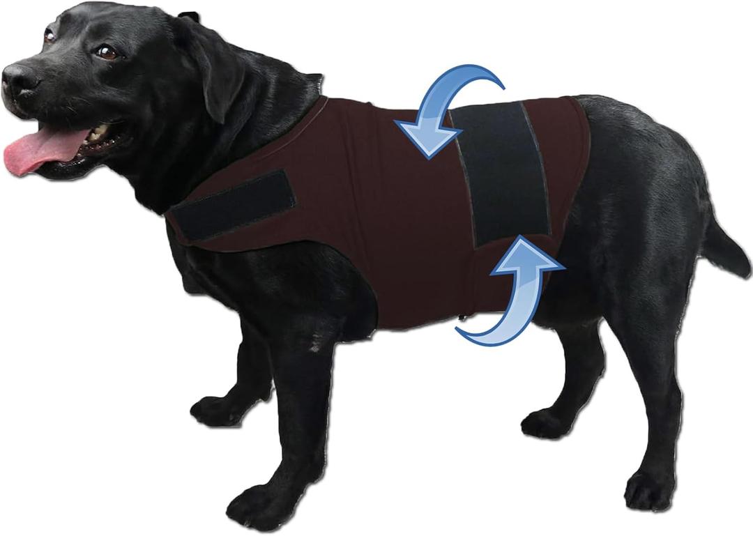 Dog Anxiety Jacket, Skin-Friendly Calming Shirt for Dogs- Dog Coat for Thunder, Fireworks and Separation - Keep Pet Calm Without Medicine & Training, Anti Anxiety Vest for Dogs (Dark Brown, M)