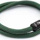 Wind Passion - Mens Bracelet, Durable Rope Wristband for Men, Versatile Pulseras Para Hombres - Waterproof, Magnetic Clasp, Ideal for Outdoor & Fashion (Large ( Wrist size: 6.30 - 7.08 inch ), Black Magnet - Green Bay)